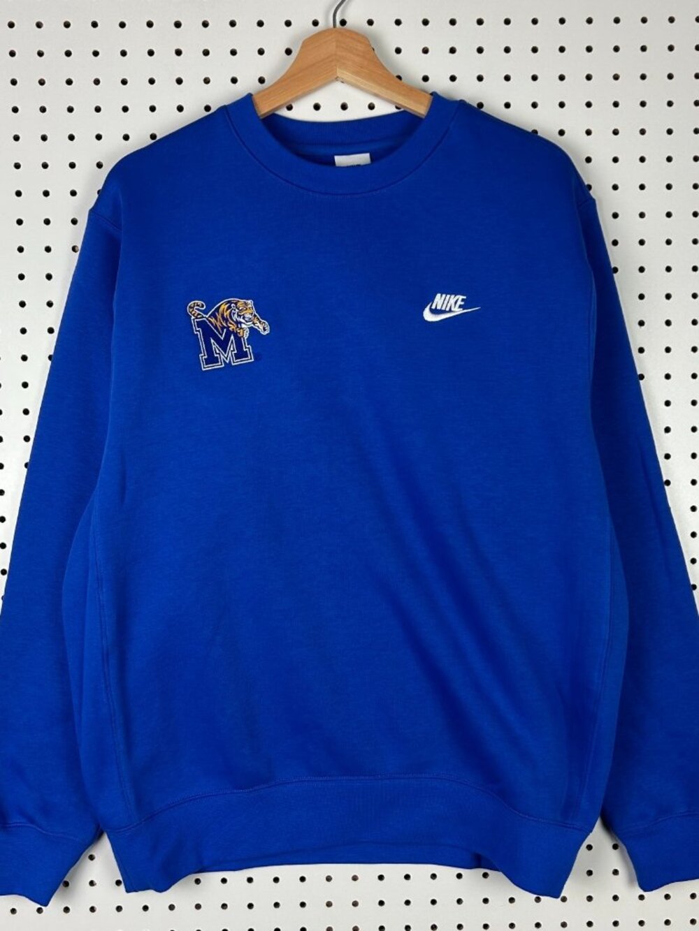 Nike Memphis Tiger Crewneck Sweatshirt Medium Blue Swoosh Sportswear Team Issued